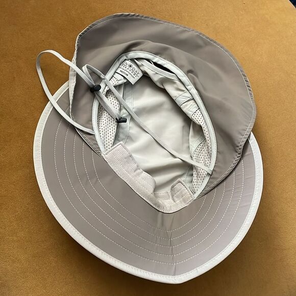 Sun Day Beige Sun Hat Throat Latch With Toggle Wide Brim Neck Protector M - Picture 6 of 9